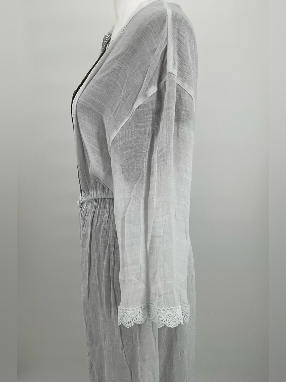 Swim Cover-up with Lace Trim & Tassel Tie One Size - Picture 4 of 10